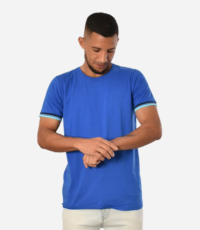 Camiseta de Hombre Tela Fría con puños en Rib Ref. 70142-AZULREY