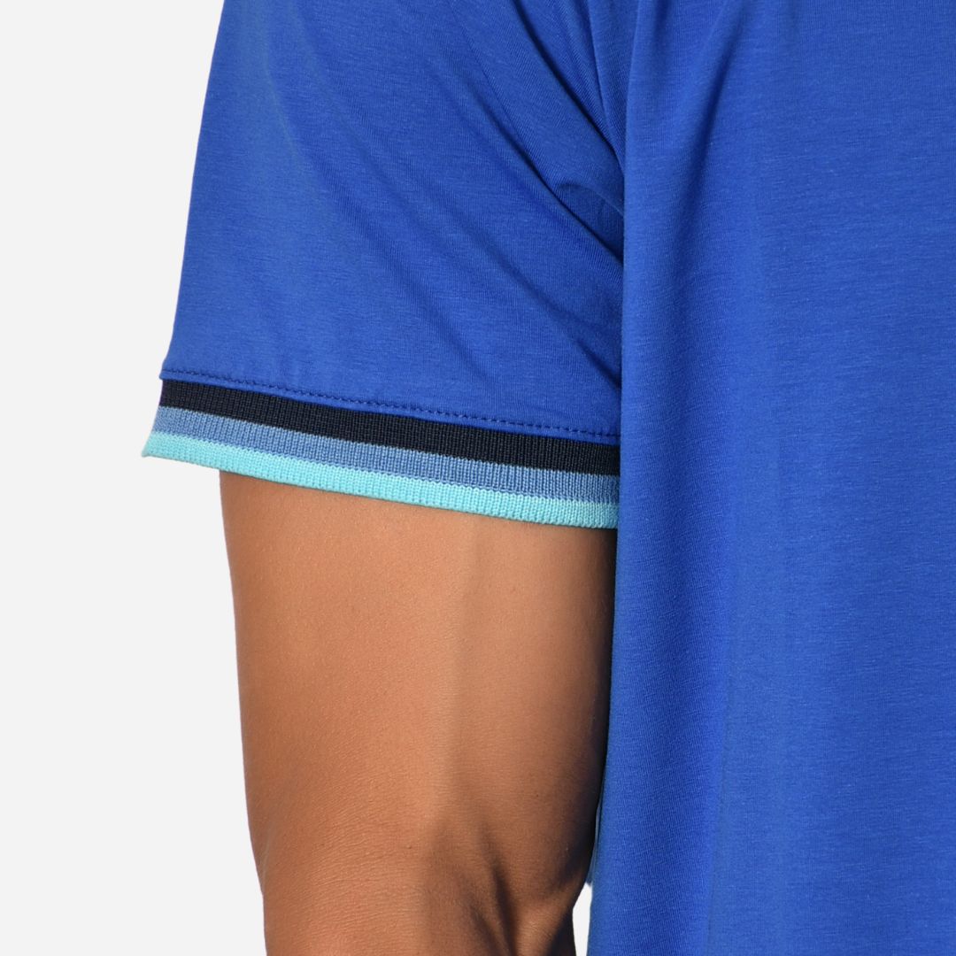 Camiseta de Hombre Tela Fría con puños en Rib Ref. 70142-AZULREY