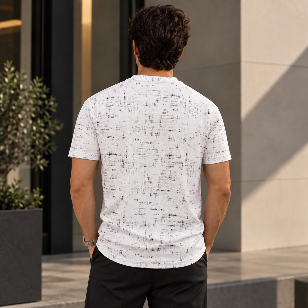 Camiseta Básica Molde Regular Fit Tela Qatar Acid Wash Ref. 70147-1