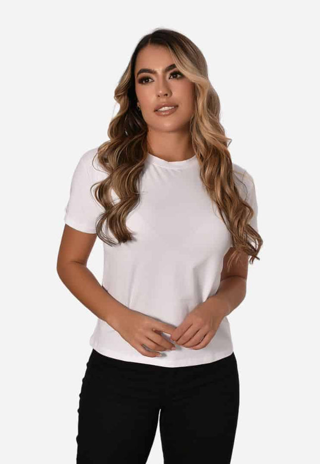 Camiseta Básica de dama estilo guardapolvo en Tela Fría Ref. 70202