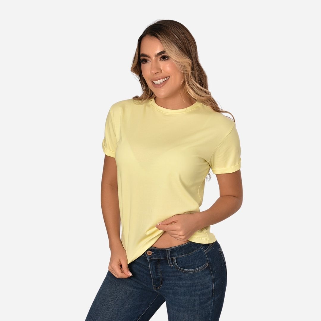 Camiseta Básica de dama estilo guardapolvo en Tela Fría Ref. 70202