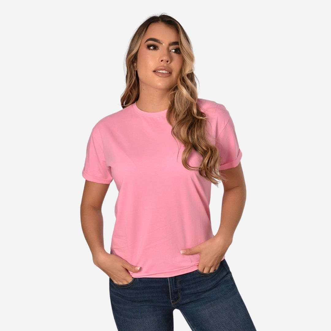 Camiseta Básica de dama estilo guardapolvo en Tela Fría Ref. 70202