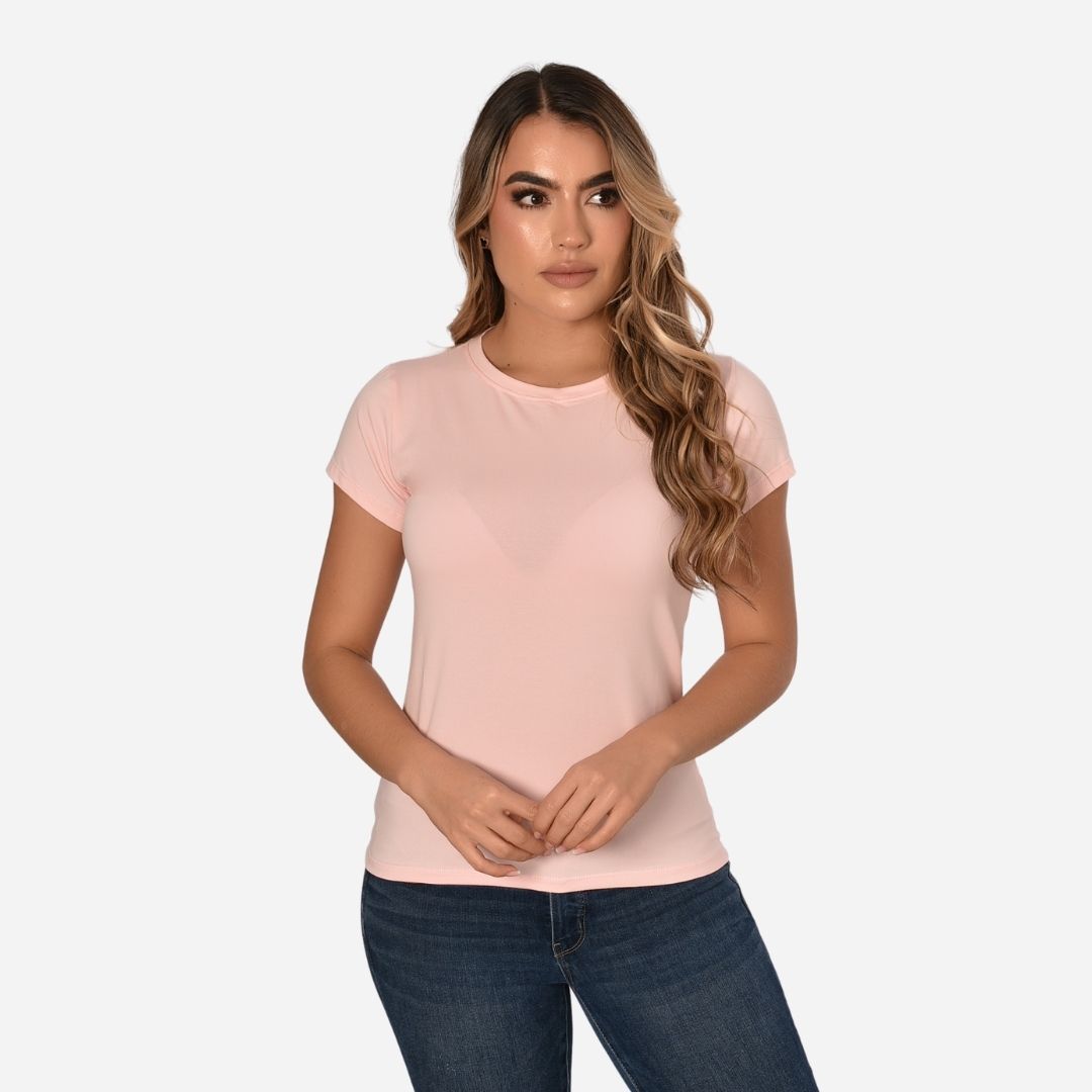 Camiseta de Dama Básica Slim Fit en Tela Fria Ref. 70203