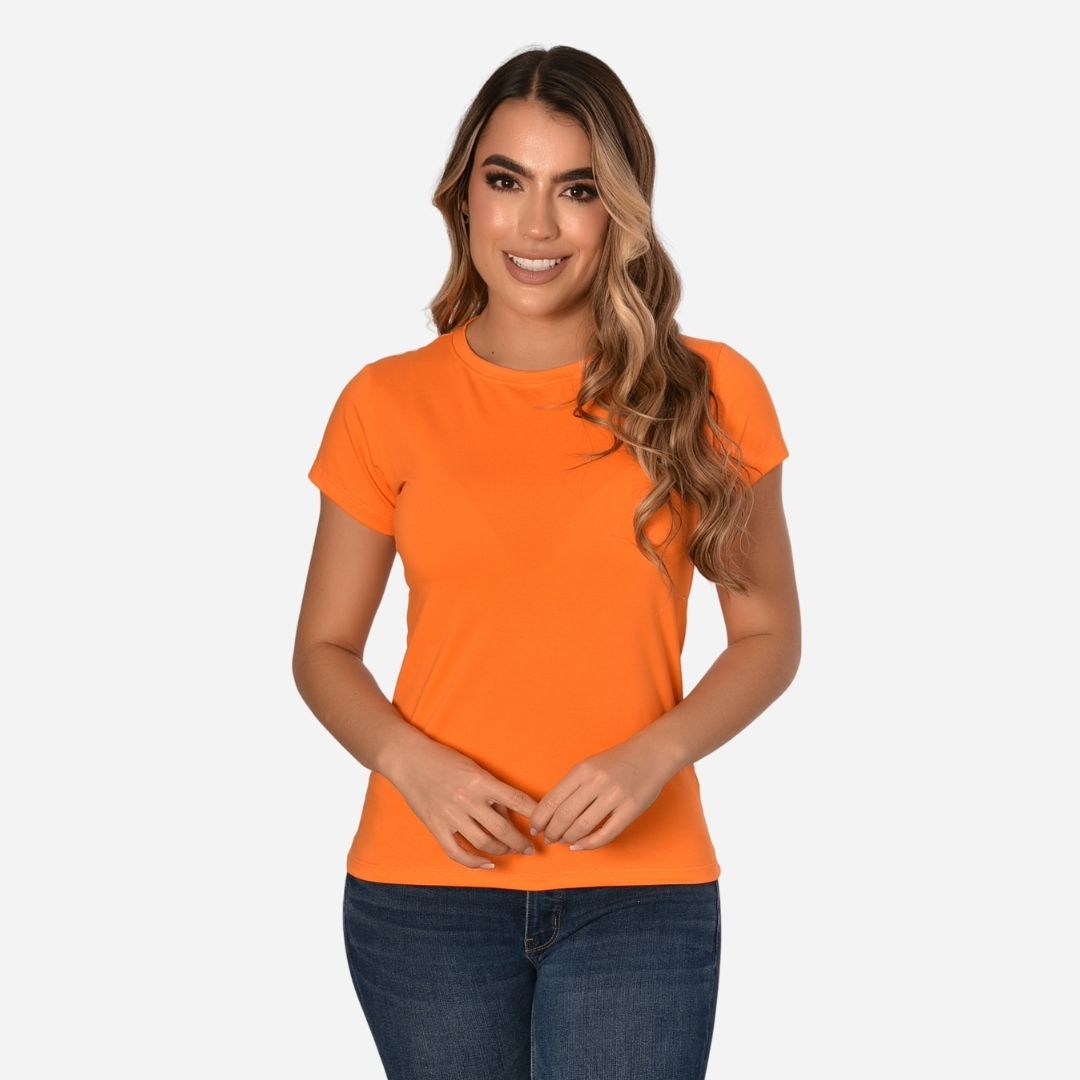 Camiseta de Dama Básica Slim Fit en Tela Fria Ref. 70203