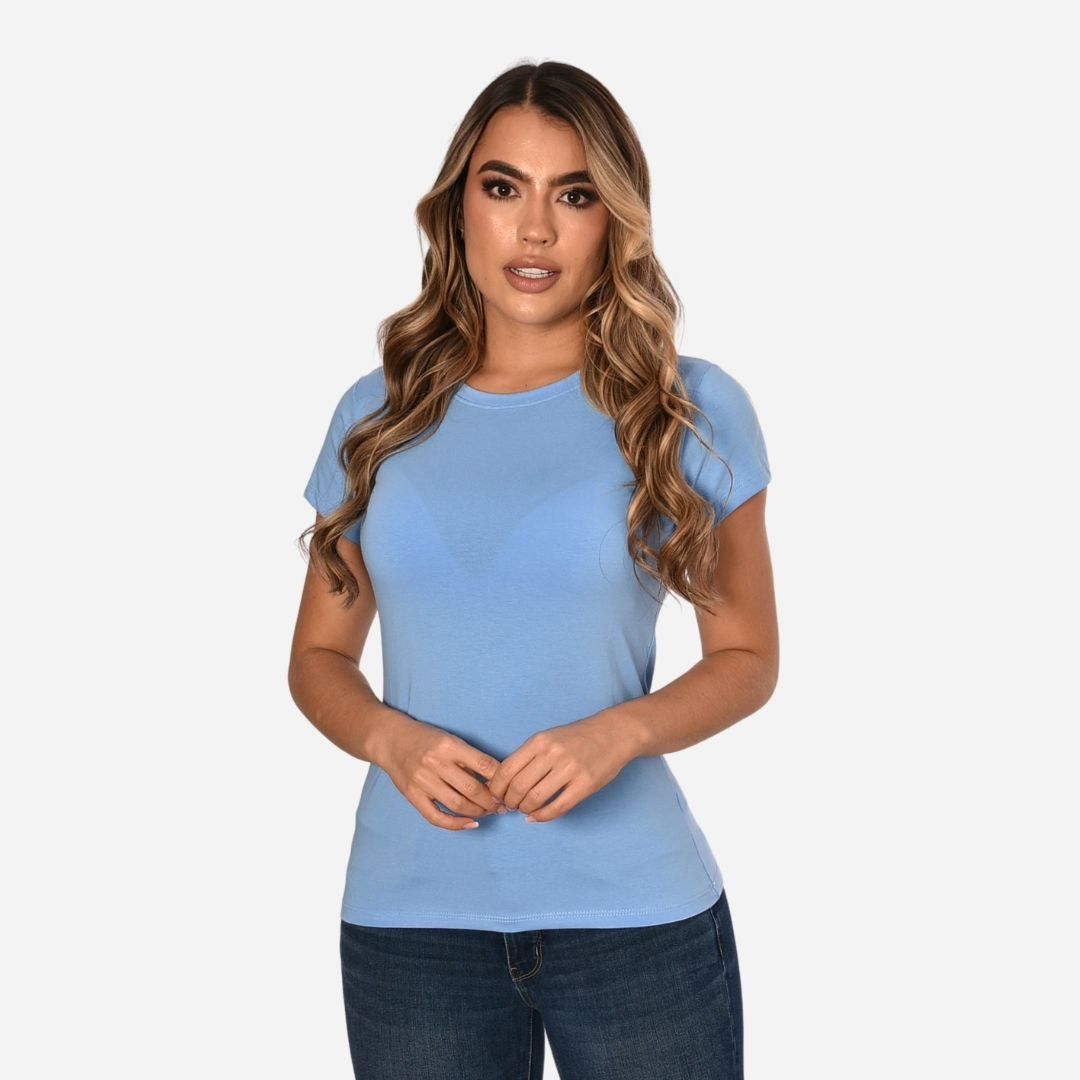 Camiseta de Dama Básica Slim Fit en Tela Fria Ref. 70203