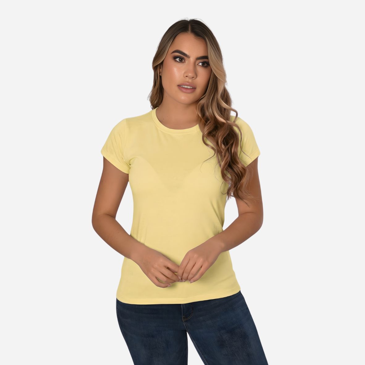 Camiseta de Dama Básica Slim Fit en Tela Fria Ref. 70203