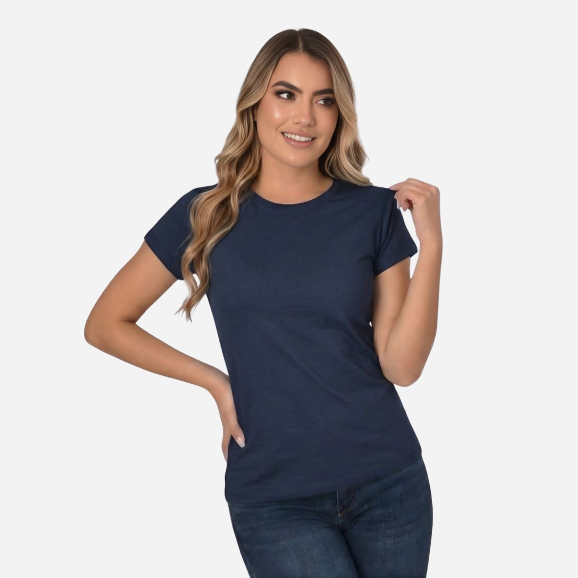 Camiseta de Dama Básica Slim Fit en Tela Fria Ref. 70203