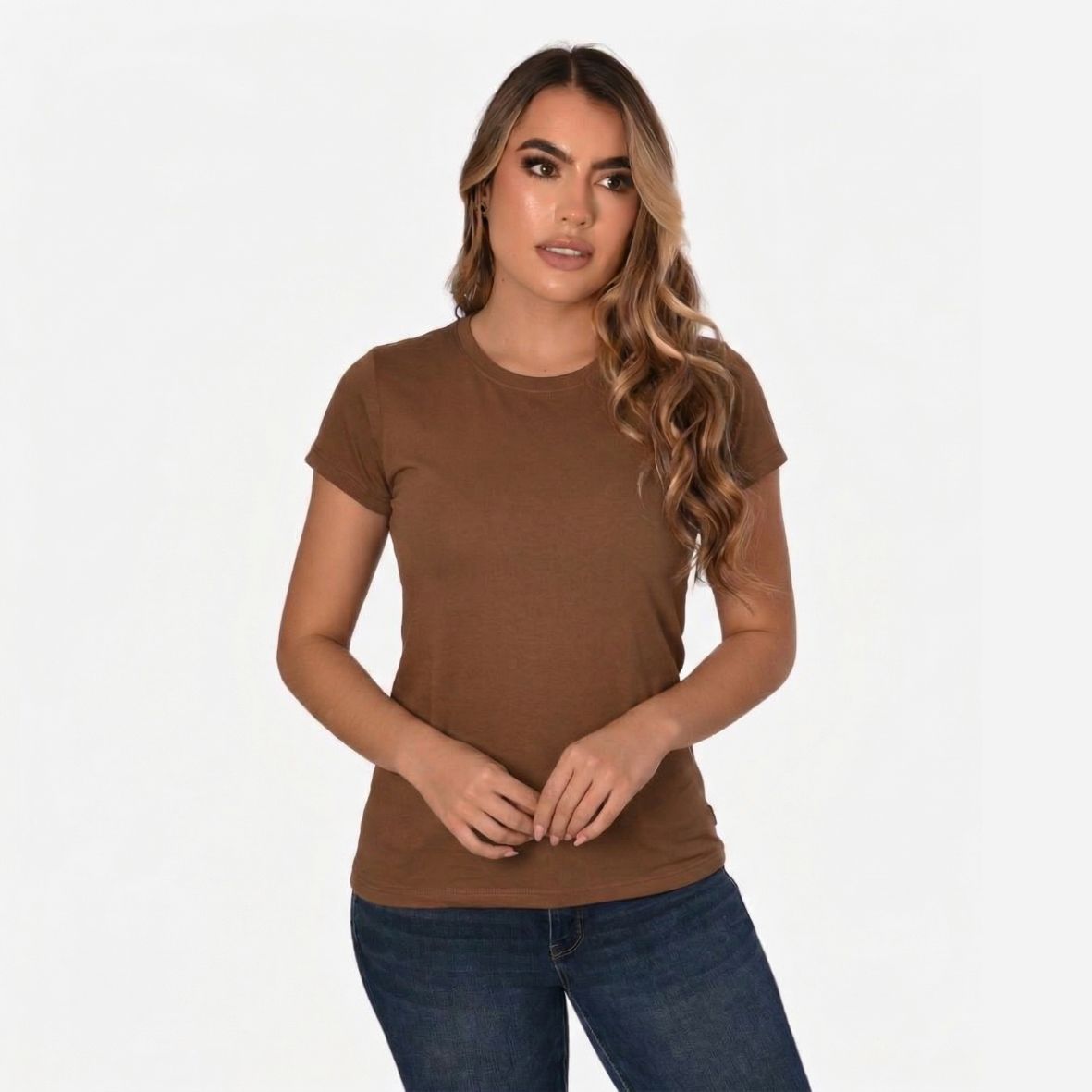 Camiseta de Dama Básica Slim Fit en Tela Fria Ref. 70203
