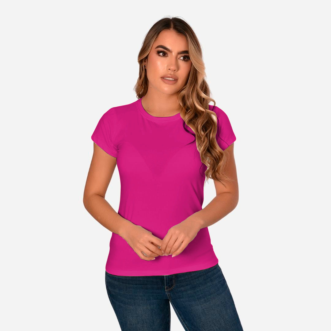Camiseta de Dama Básica Slim Fit en Tela Fria Ref. 70203