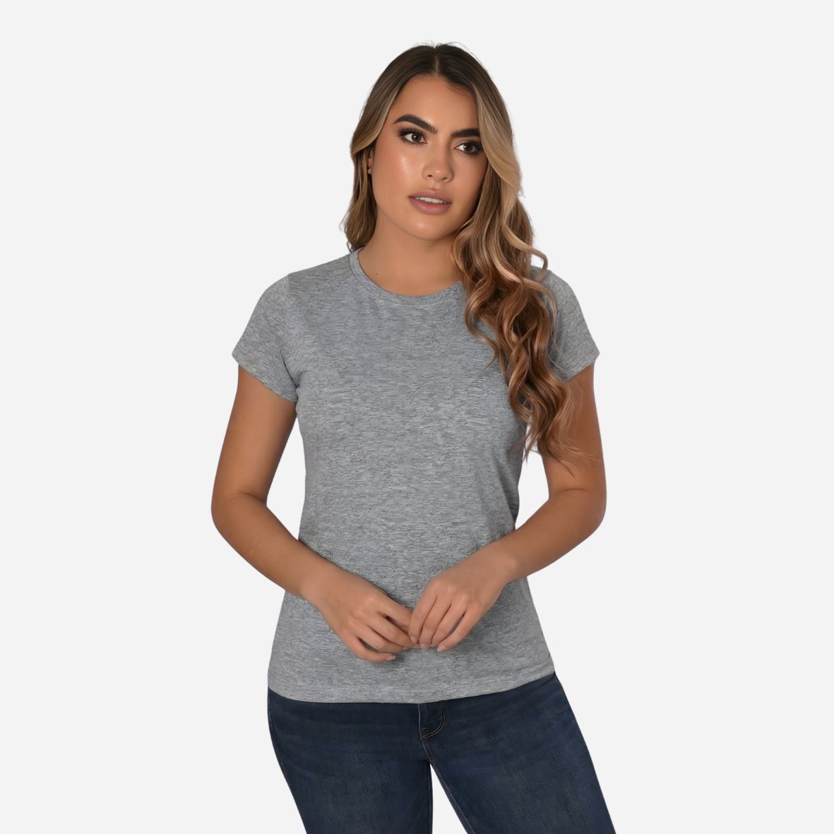 Camiseta de Dama Básica Slim Fit en Tela Fria Ref. 70203