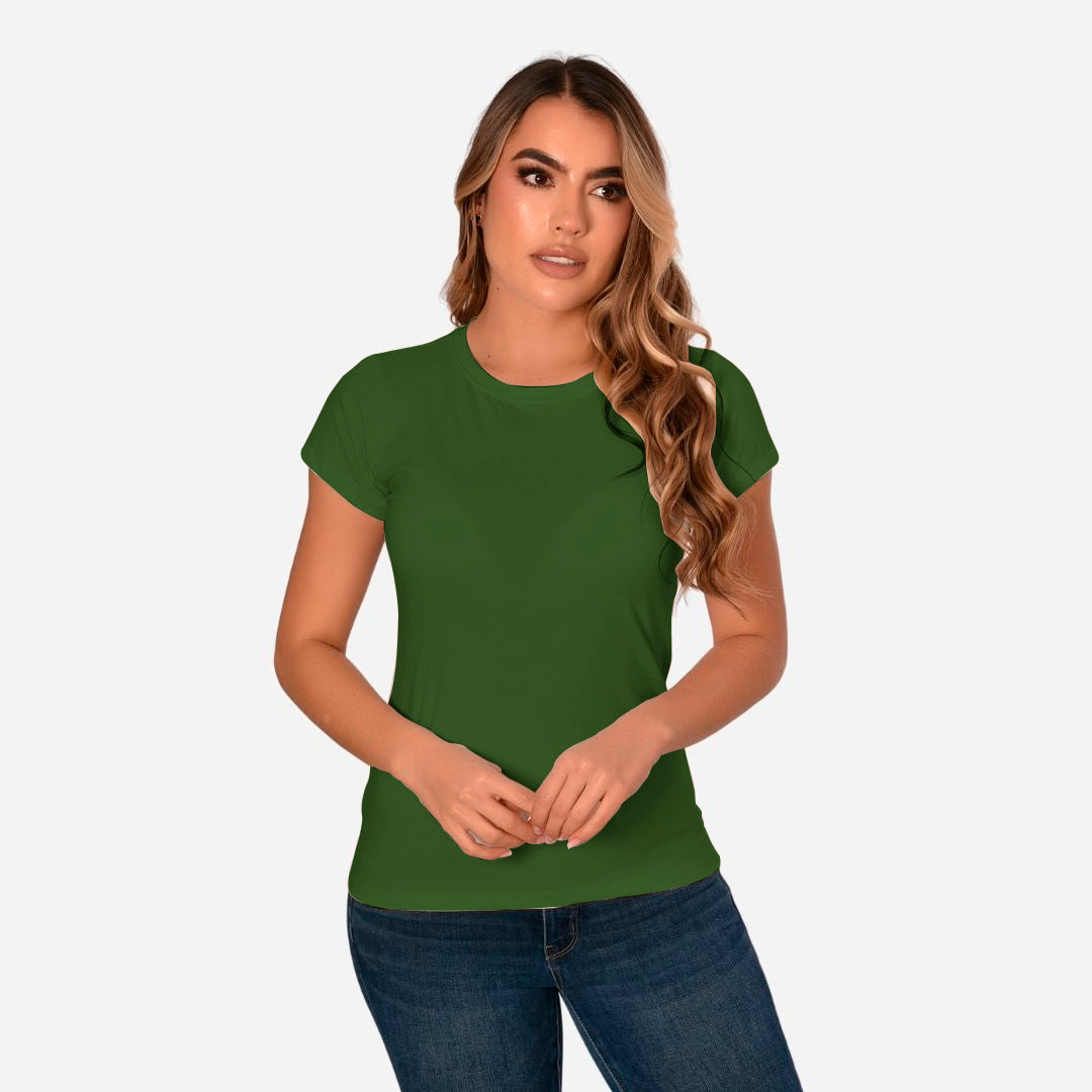 Camiseta de Dama Básica Slim Fit en Tela Fria Ref. 70203