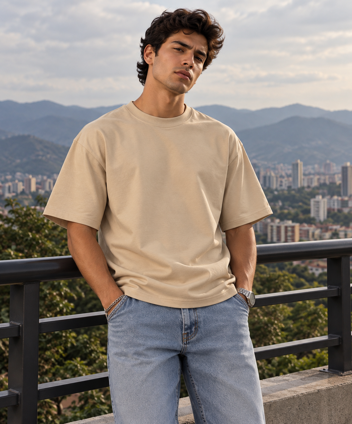 Camiseta Básica Molde Semi-Oversized Tela Malluma Ref. 70212
