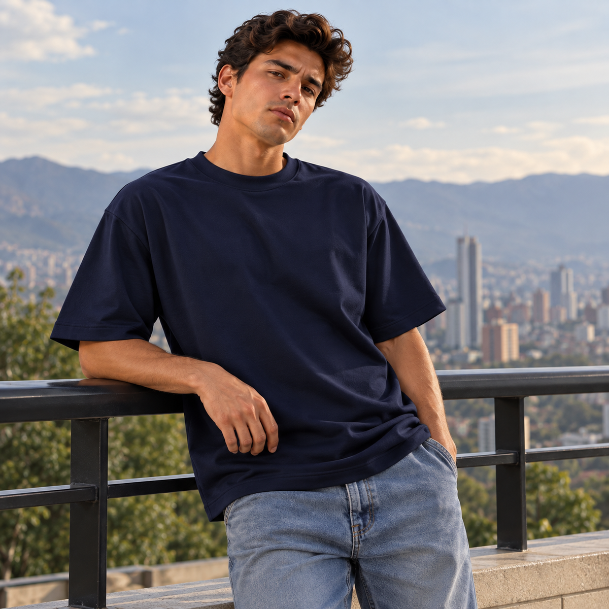 Camiseta Básica Molde Semi-Oversized Tela Malluma Ref. 70212