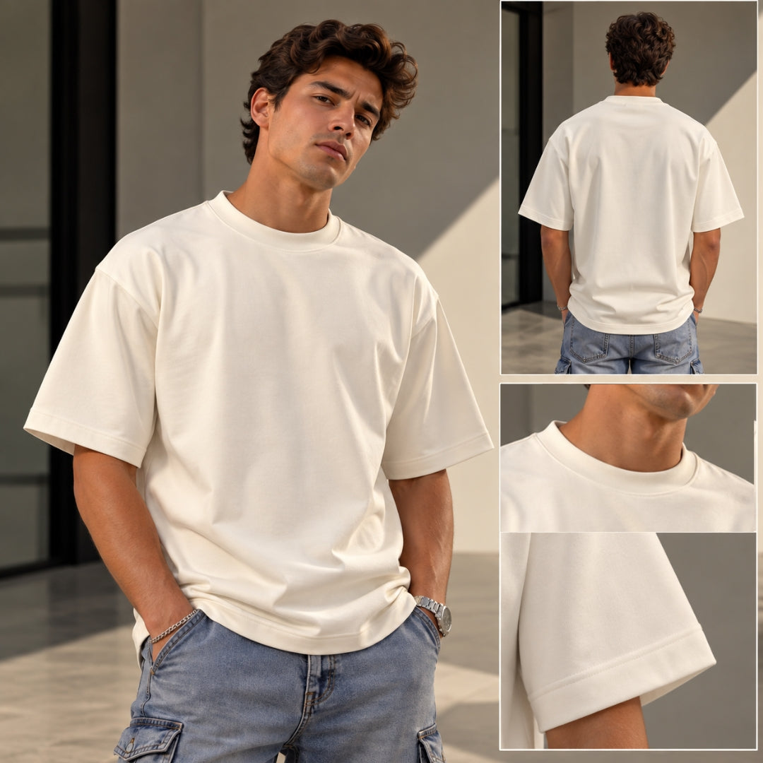 Camiseta Básica Molde Semi-Oversized Tela Malluma Ref. 70212
