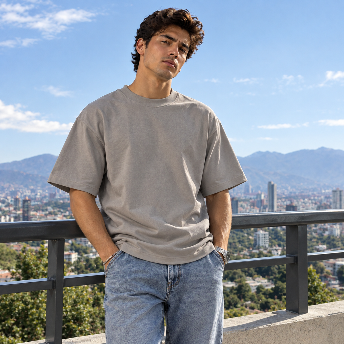 Camiseta Básica Molde Semi-Oversized Tela Malluma Ref. 70212