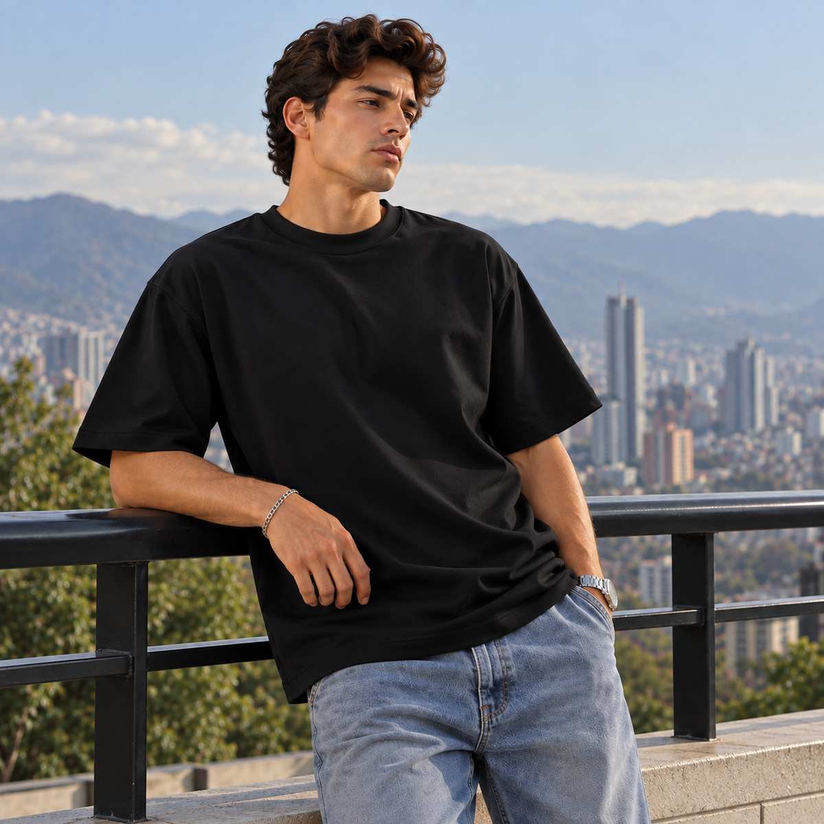 Camiseta Básica Molde Semi-Oversized Tela Malluma Ref. 70212