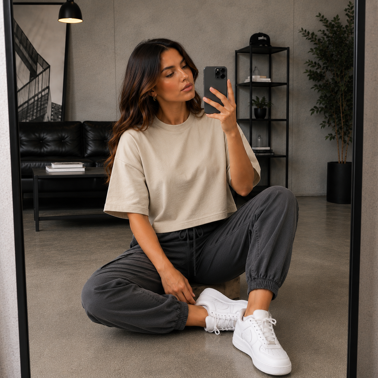 Camiseta De Dama Semi-Oversized Tela Malluma Ref. 70214
