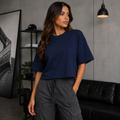 Camiseta De Dama Semi-Oversized Tela Malluma Ref. 70214