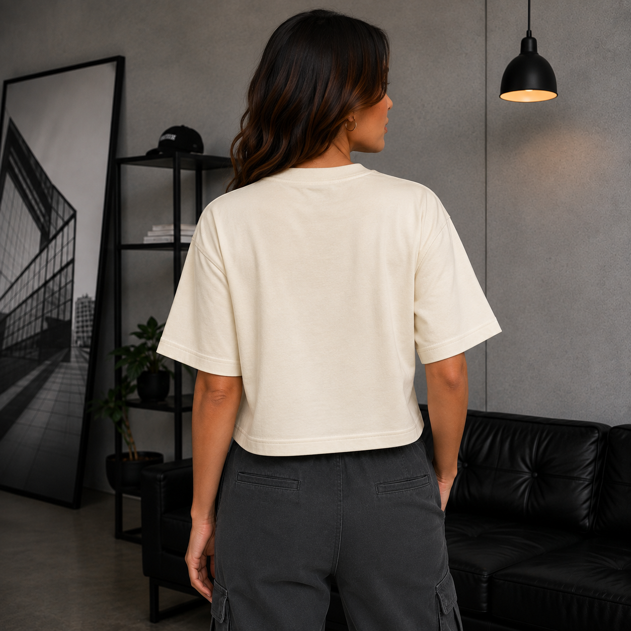 Camiseta De Dama Semi-Oversized Tela Malluma Ref. 70214