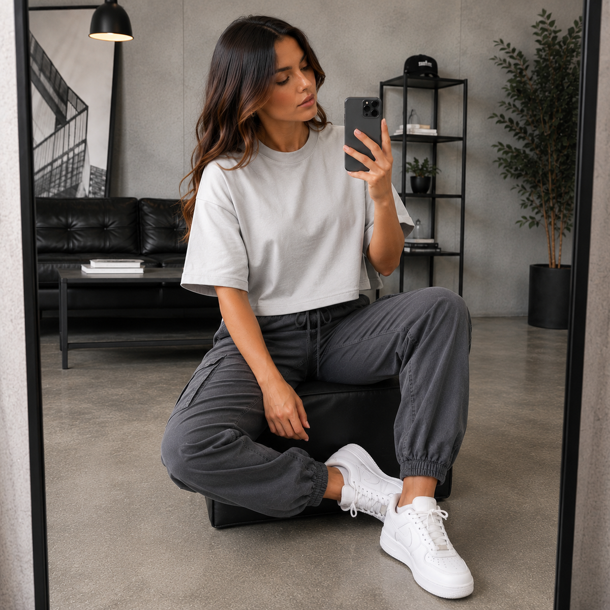 Camiseta De Dama Semi-Oversized Tela Malluma Ref. 70214