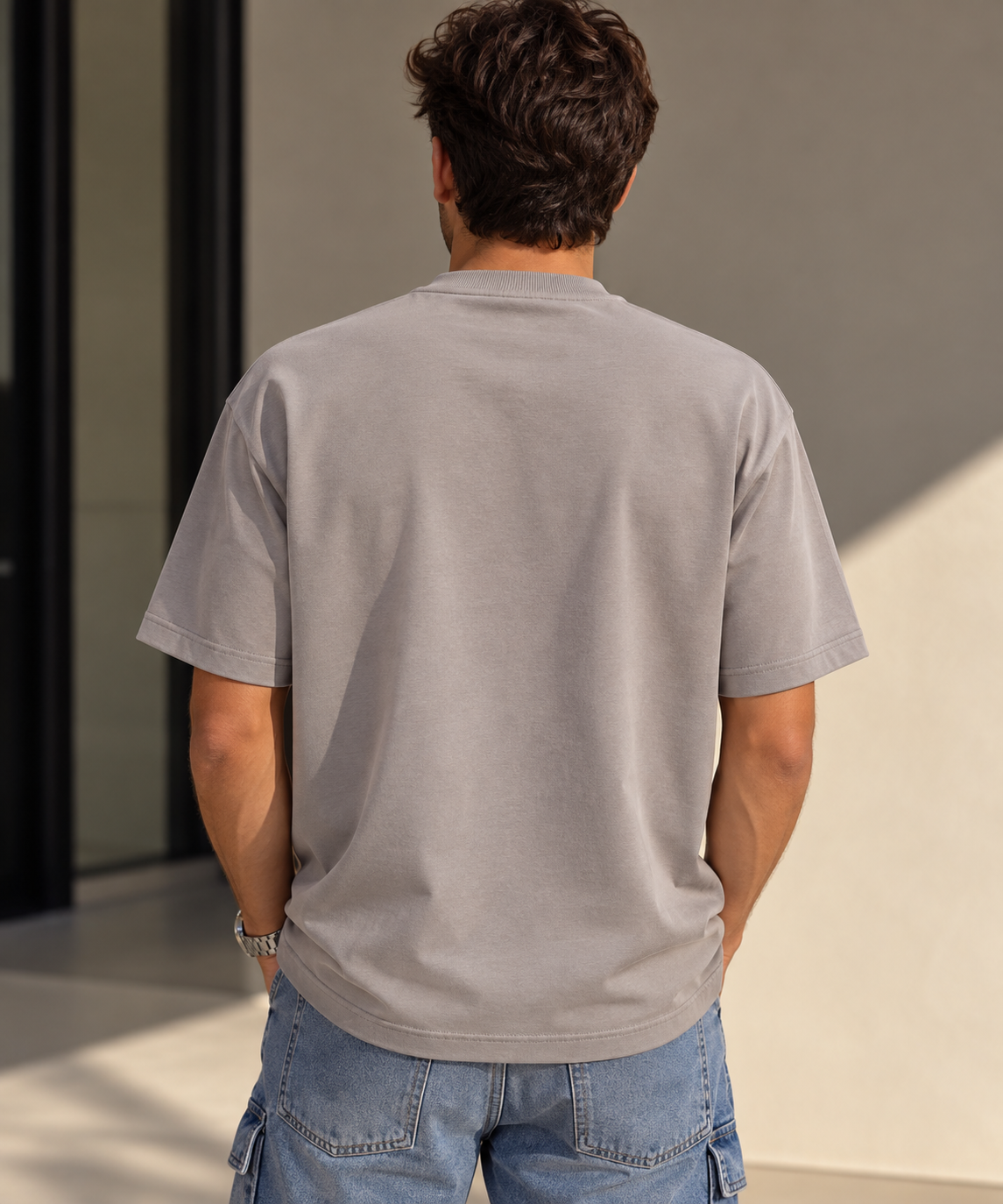 Camiseta Básica Molde Semi-Oversized Tela jersey 350 algodon  Ref. 70215