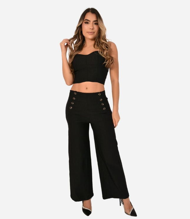 Conjunto de Dama Crop top (Corset) + Pantalon Ref. AM-2010