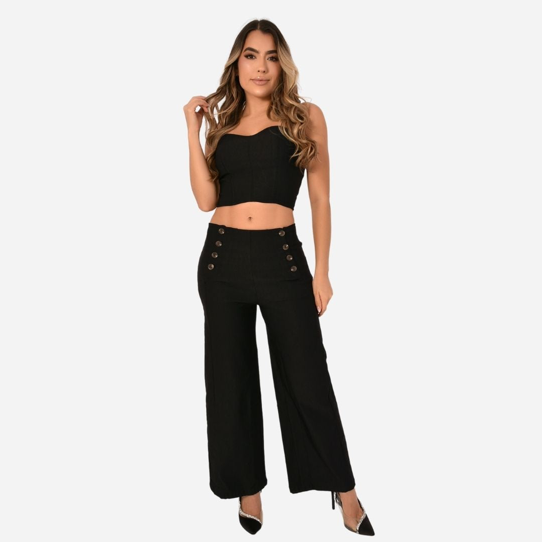 Conjunto de Dama Crop top (Corset) + Pantalon Ref. AM-2010