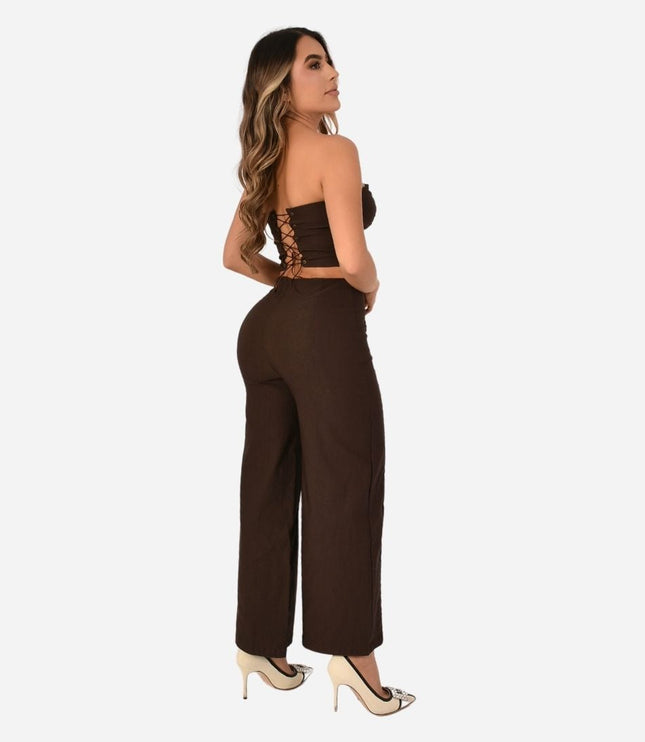 Conjunto de Dama Crop top (Corset) + Pantalon Ref. AM-2010