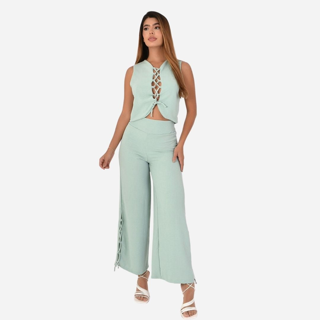 Conjunto De Dama Chaleco + Pantalon Ref. AM-2025