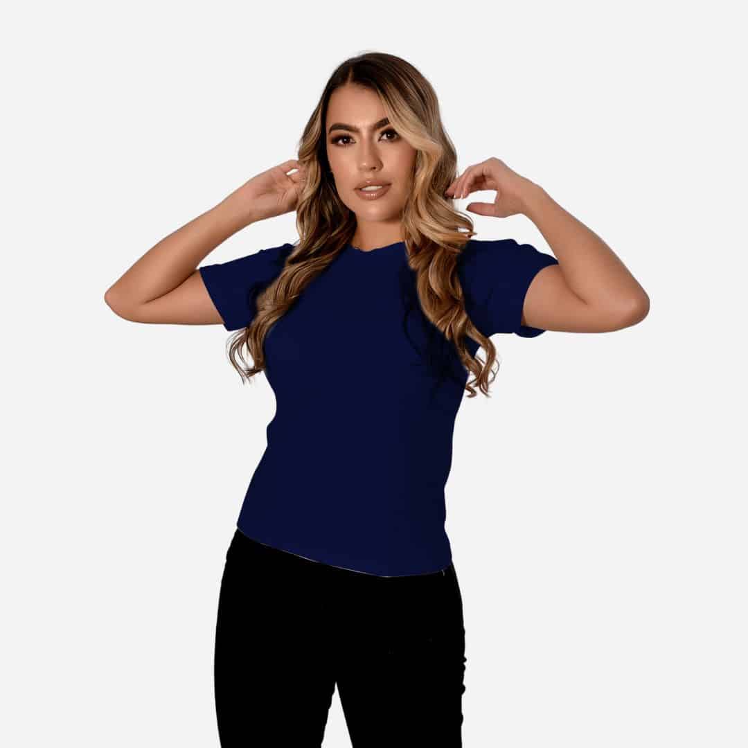 Camiseta Básica de dama estilo guardapolvo en Tela Fría Ref. 70202