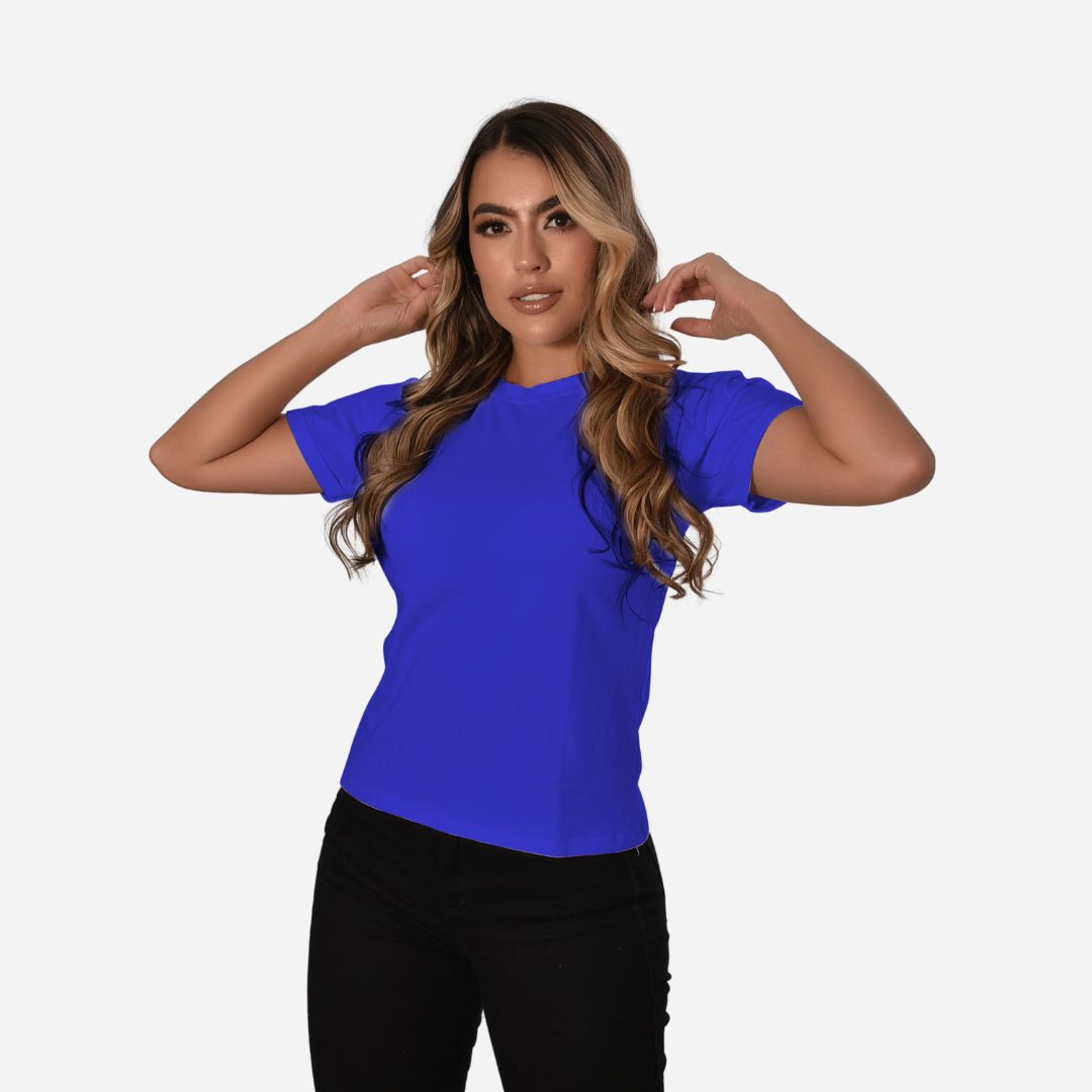 Camiseta Básica de dama estilo guardapolvo en Tela Fría Ref. 70202