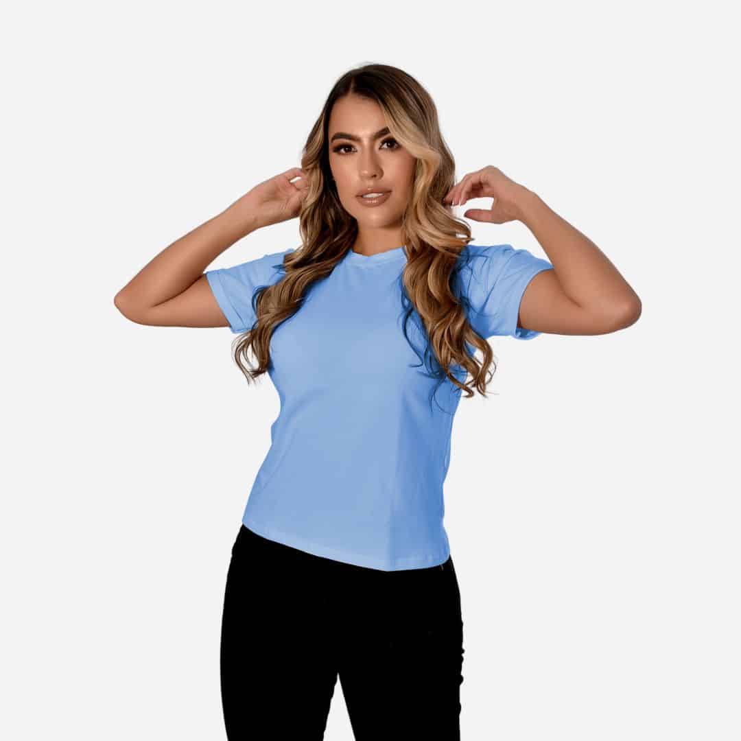 Camiseta Básica de dama estilo guardapolvo en Tela Fría Ref. 70202