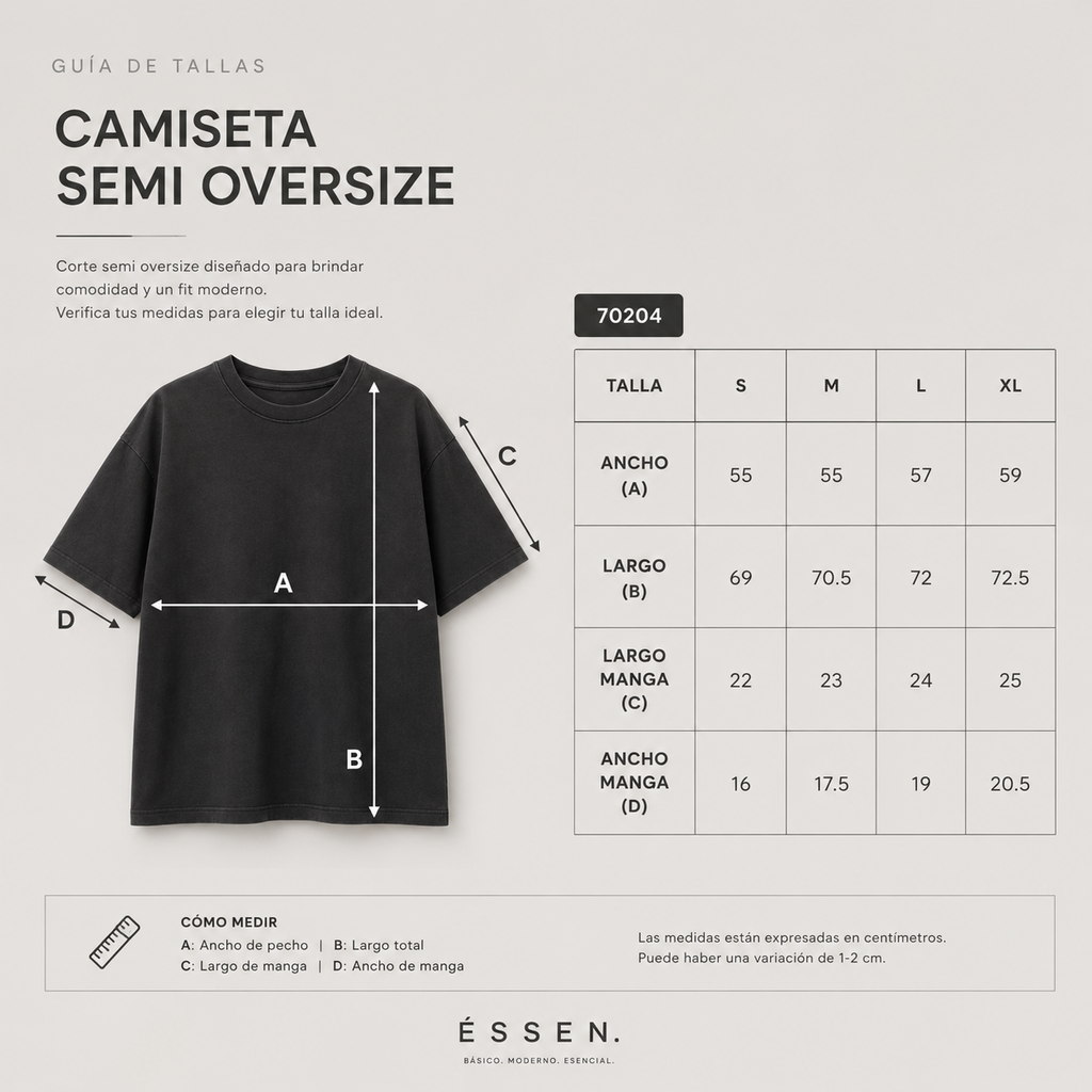 Pack Camiseta Semi-Oversize en tela Qatar Ref. 70204
