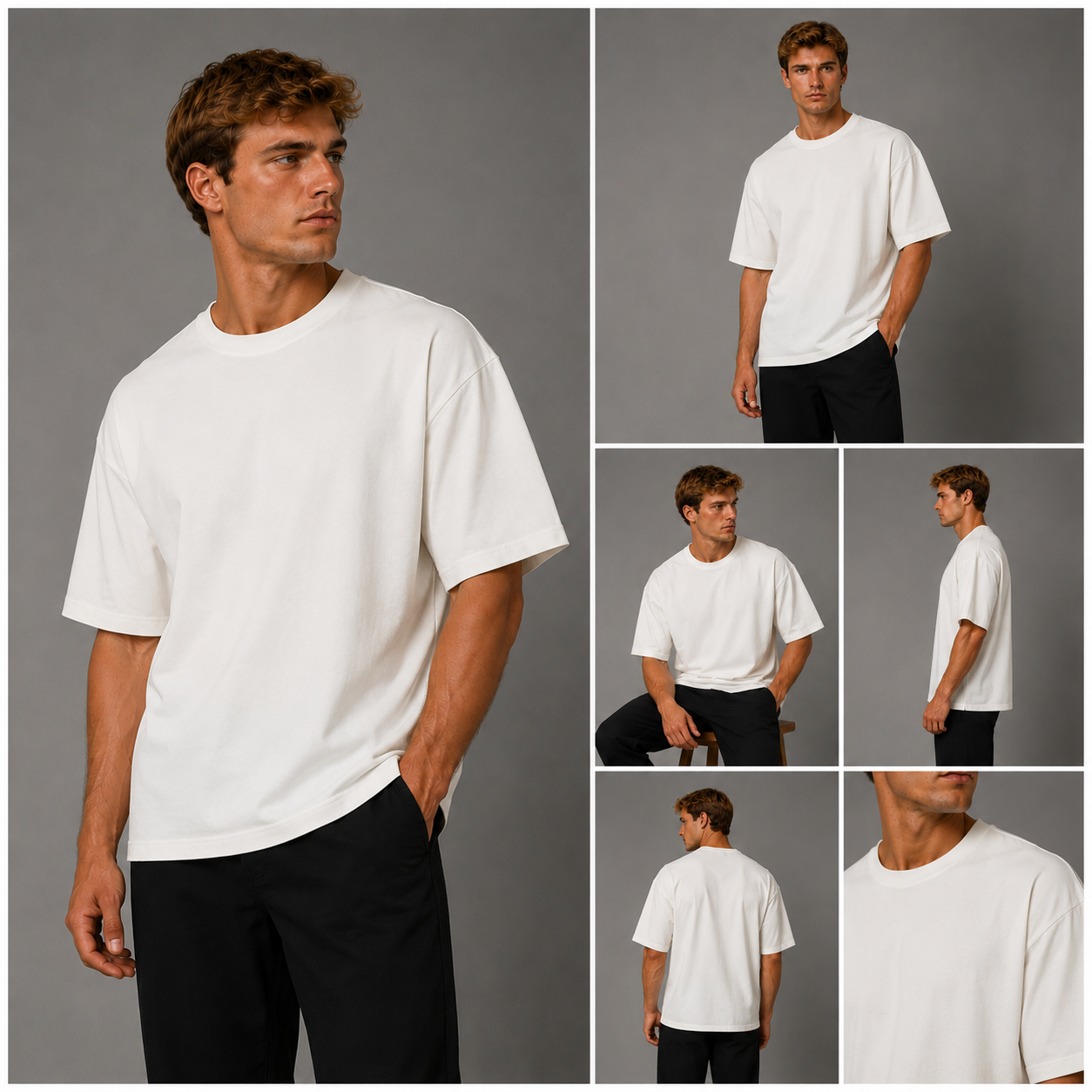 Pack Camiseta Semi-Oversize en tela Qatar Ref. 70204