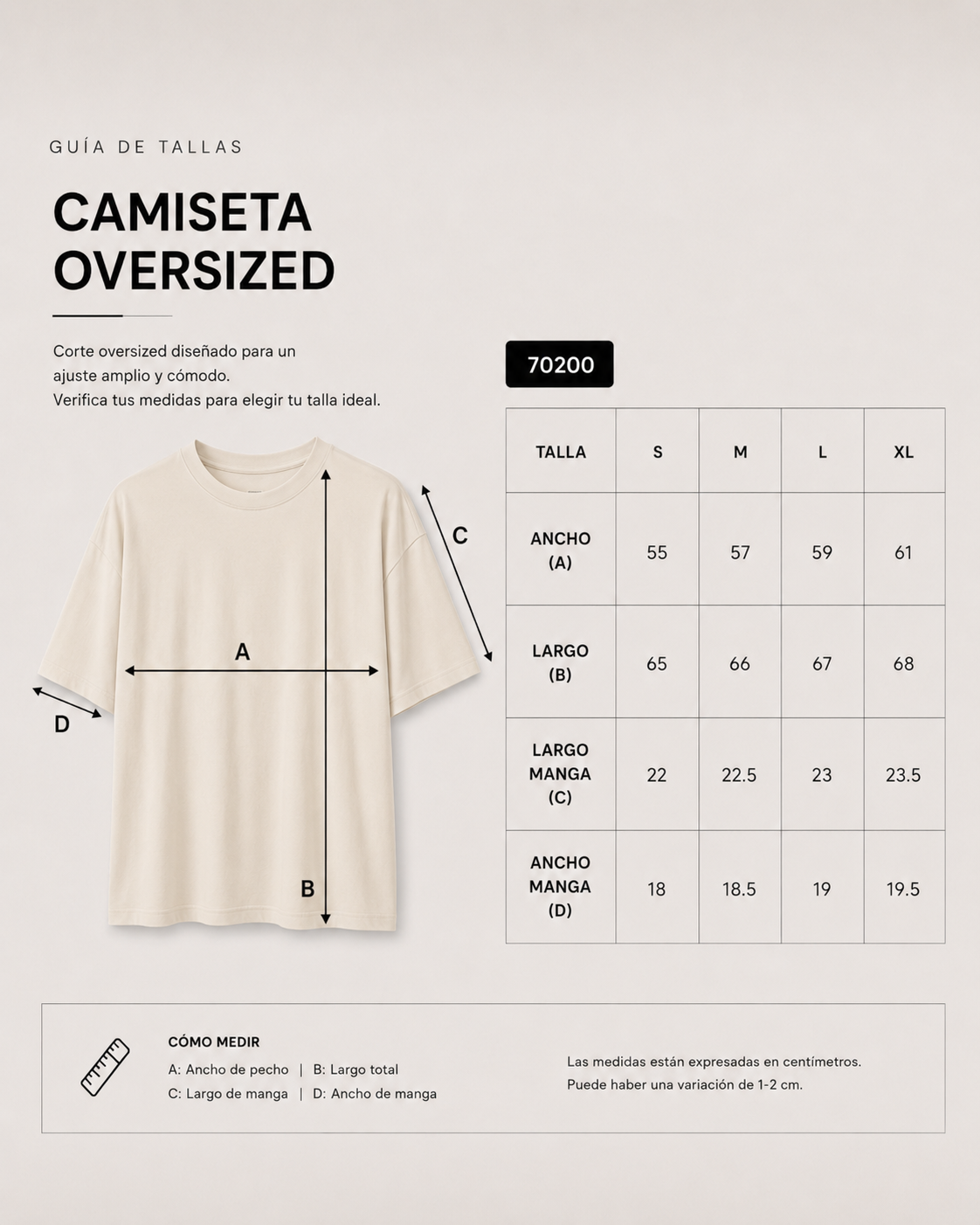 Pack Camisetas Básica Oversized en Tela Fría Ref. 70200