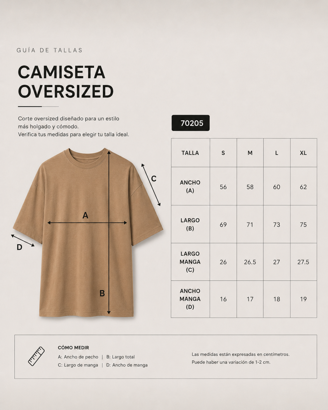 Pack Camisetas Oversized en tela Qatar Ref. 70205