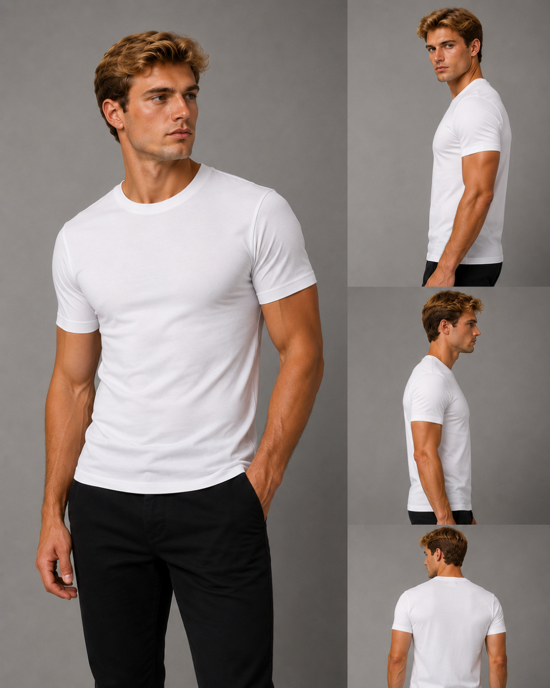 Pack Camisetas Slim Fit Colores Basicos Ref. 70141