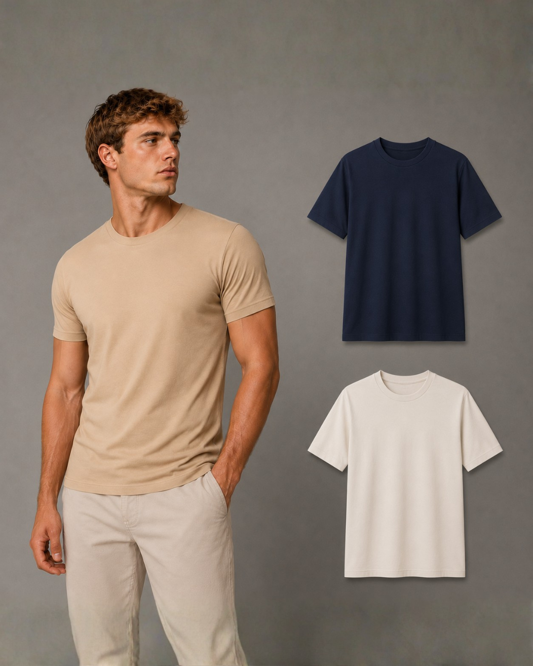 Pack Camisetas Slim Fit Colores Basicos Ref. 70141