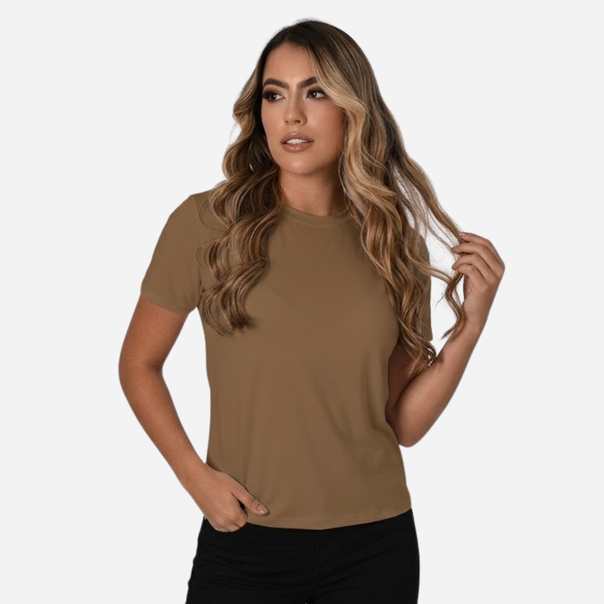 Camiseta Básica de dama estilo guardapolvo en Tela Fría Ref. 70202