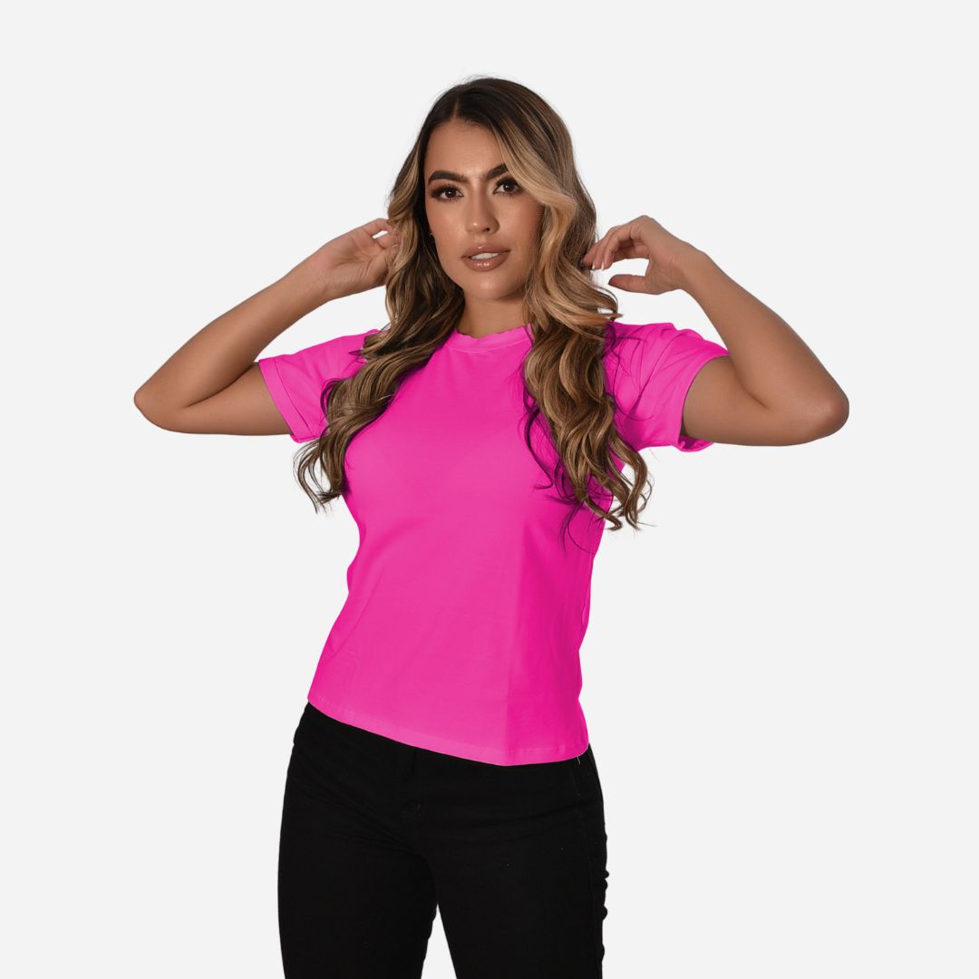 Camiseta Básica de dama estilo guardapolvo en Tela Fría Ref. 70202