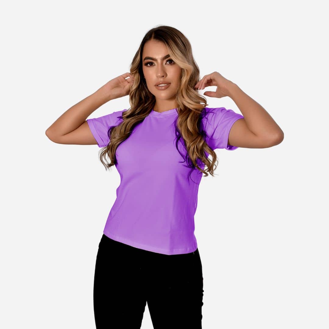 Camiseta Básica de dama estilo guardapolvo en Tela Fría Ref. 70202