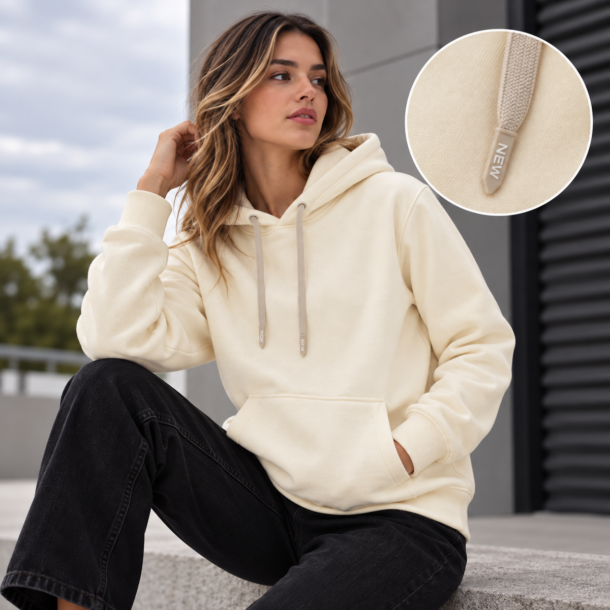 Hoodie Sin Marca Unisex en tela Burda Fría Ref. 76001