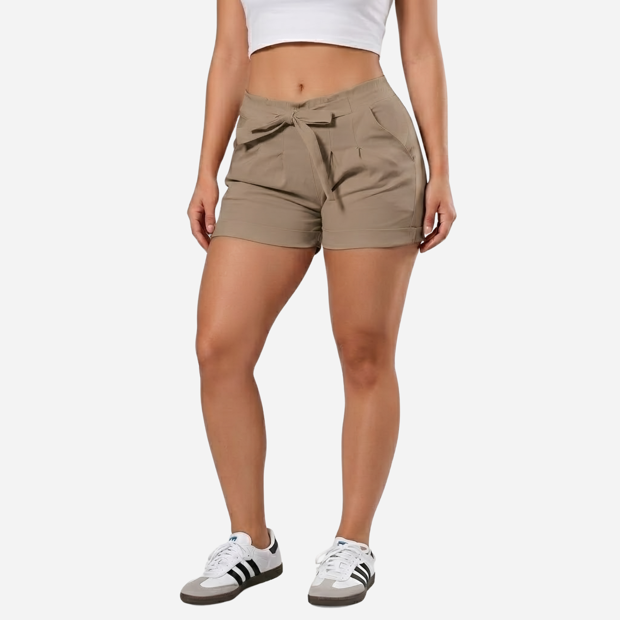 Short De Dama Pretina Resorte Con Bolsillos Colores Basicos Ref. 218