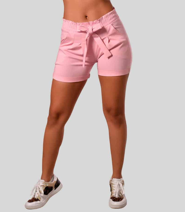 Short De Dama Pretina Resorte Con Bolsillos Colores Basicos Ref. 218