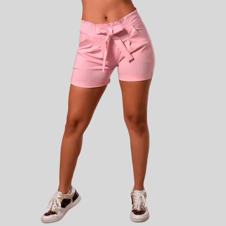 Short De Dama Pretina Resorte Con Bolsillos Colores Basicos Ref. 218