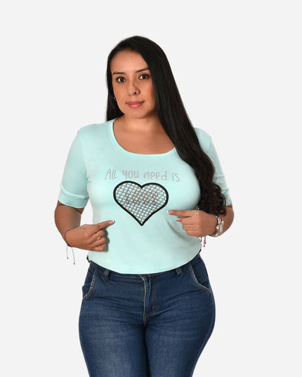 Blusa de Dama Plus Estampado Localizado Ref. 65739