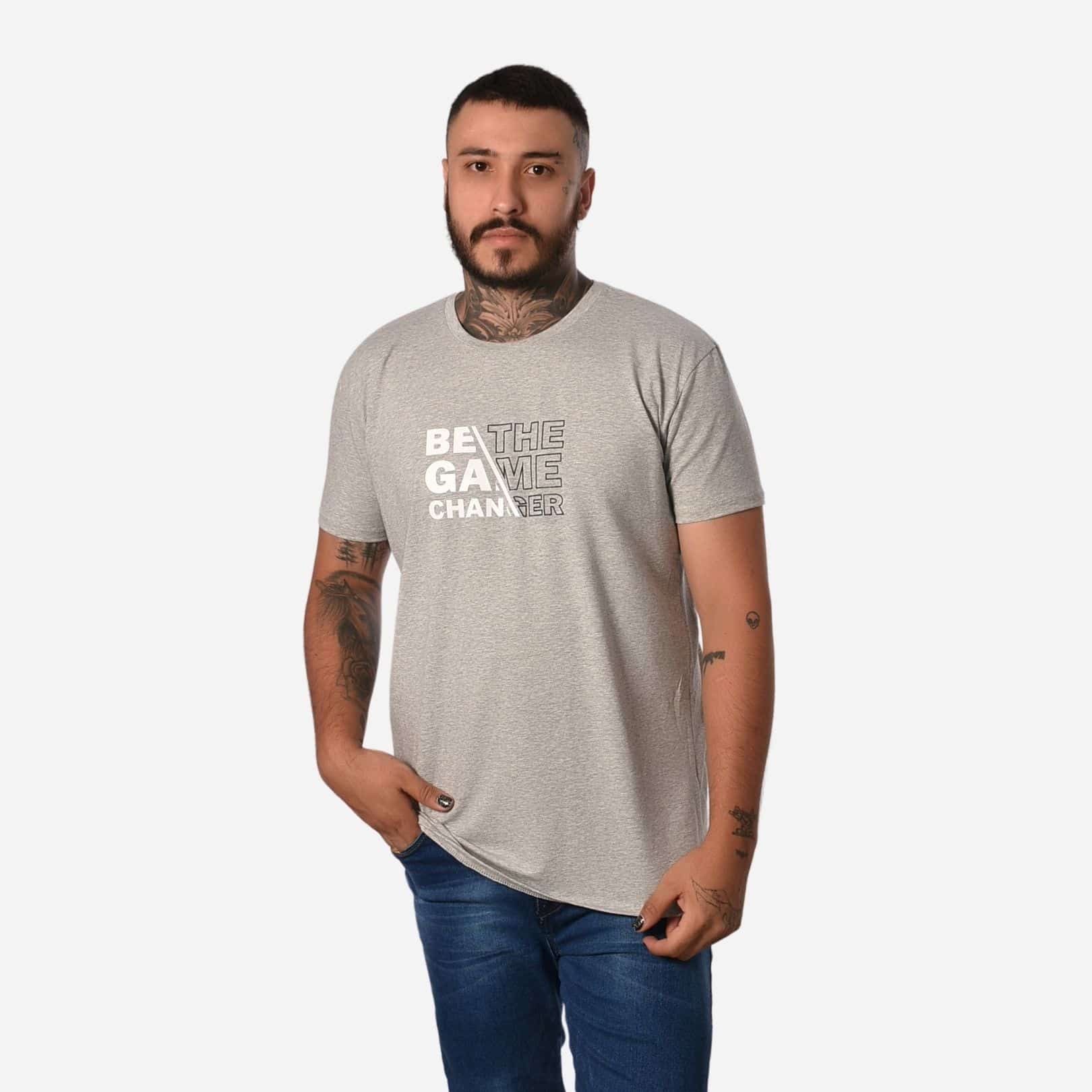 Camiseta Básica Slim Fit en Tela Fría con Estampado Ref. 70141-026