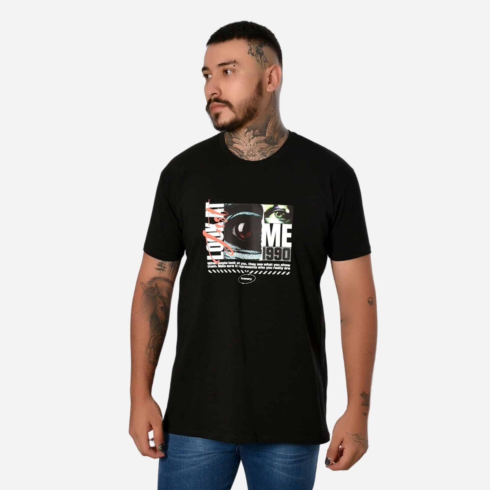 Camiseta Básica Slim Fit en Tela Fría con Estampado Ref. 70141-033