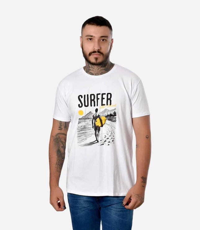Camiseta Básica Slim Fit en Tela Fría con Estampado Ref. 70141-050