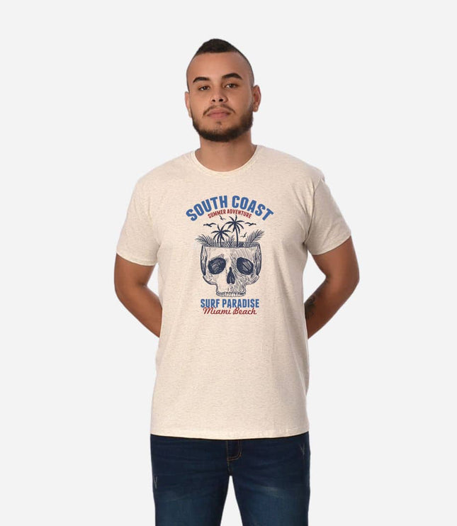 Camiseta Básica Slim Fit en Tela Fría con Estampado Ref. 70141-023-010